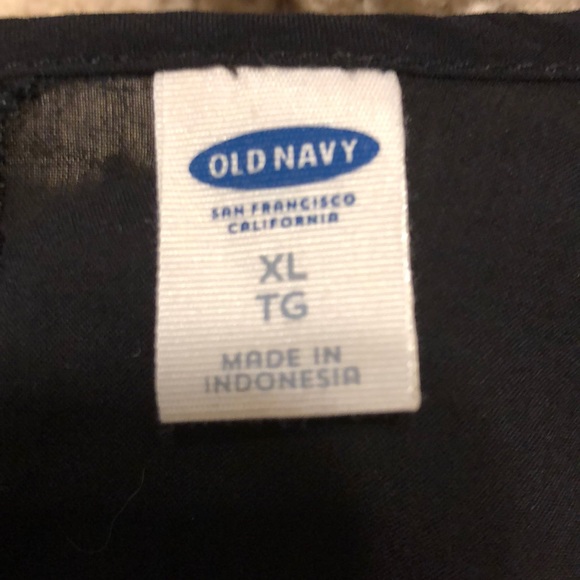 Old Navy flowy black blouse size XL floral front - Picture 2 of 4